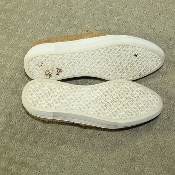 J/Slides Women's 7.5M Tan Woven Leather Loafers - Picture 6 of 6